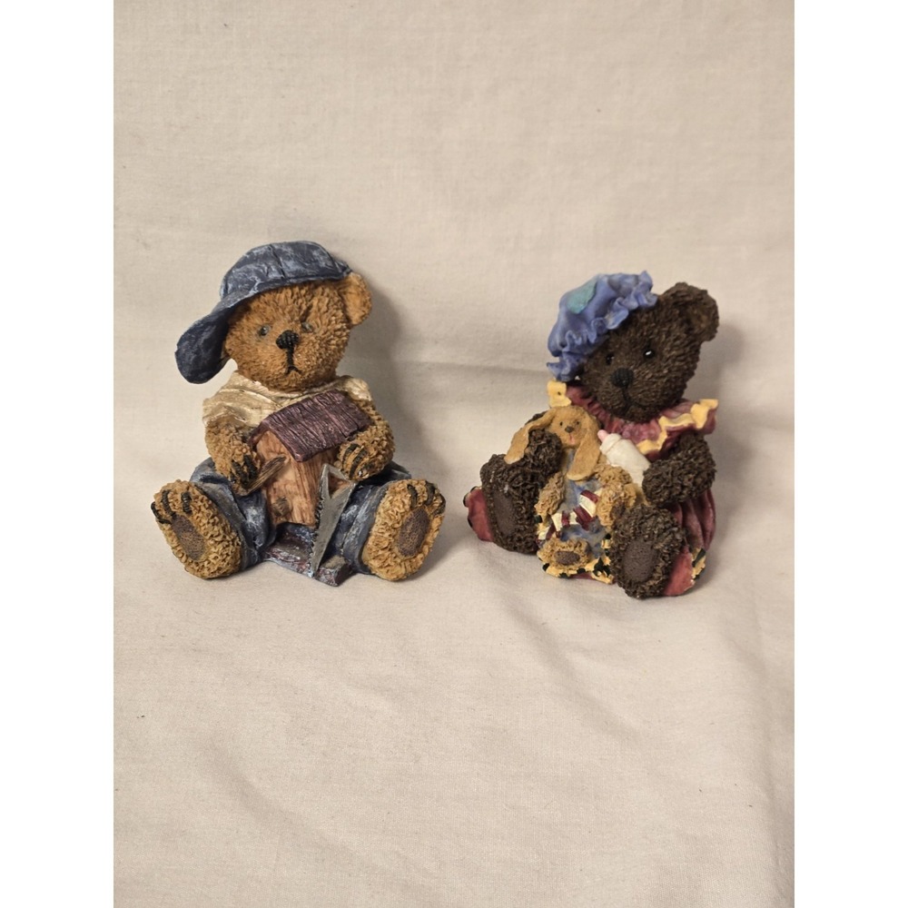 Vintage Pair Of Fancy Resin Bears Lot Of 2 GVC